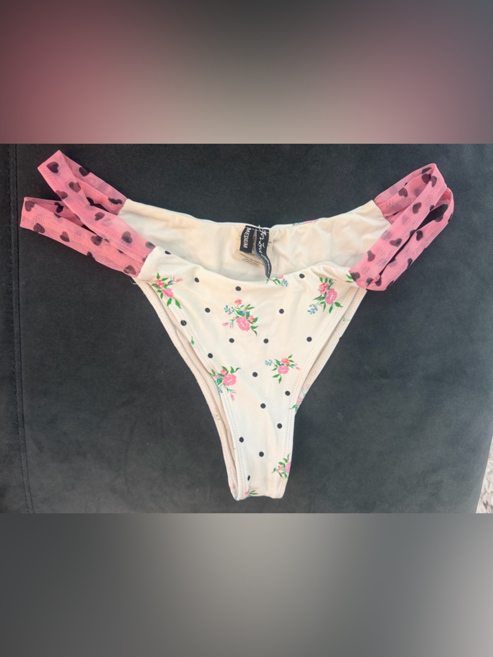 For Love and Lemons White Naomi Twist Bikini Bottoms, SIZE M